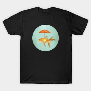 Goldfish Under a Red Umbrella T-Shirt